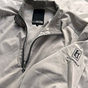 LINKSOUL GOLF BOARDWALKER 1/4 ZIP JACKET Stretch Gray Med Pullover Stonebrae
